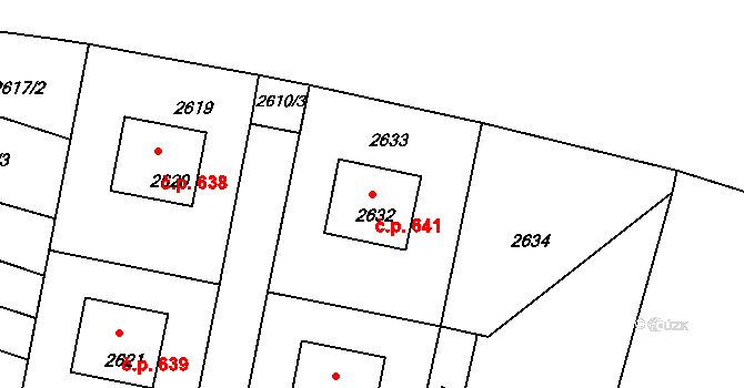 Mimoň I 641, Mimoň na parcele st. 2632 v KÚ Mimoň, Katastrální mapa