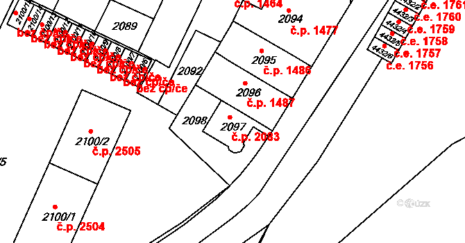 Teplice 2083 na parcele st. 2097 v KÚ Teplice, Katastrální mapa