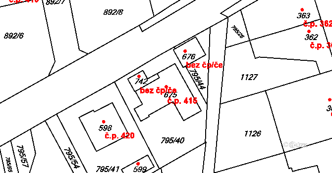 Staňkov II 415, Staňkov na parcele st. 675 v KÚ Staňkov-ves, Katastrální mapa