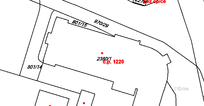 Prachatice II 1220, Prachatice na parcele st. 2380/1 v KÚ Prachatice, Katastrální mapa