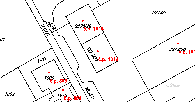 Šluknov 1014 na parcele st. 2273/27 v KÚ Šluknov, Katastrální mapa