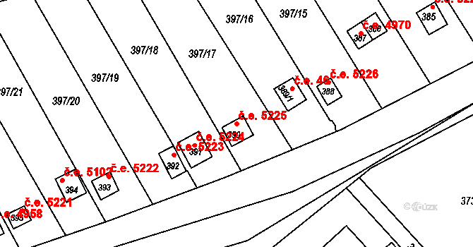 Pístov 5225, Jihlava na parcele st. 390 v KÚ Pístov u Jihlavy, Katastrální mapa