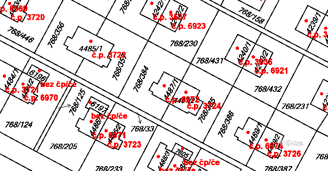 Zlín 6972 na parcele st. 4487/1 v KÚ Zlín, Katastrální mapa