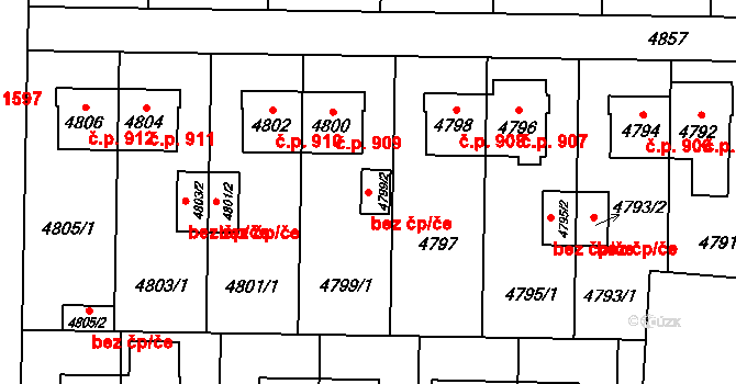 Chotěboř 38699681 na parcele st. 4799/2 v KÚ Chotěboř, Katastrální mapa