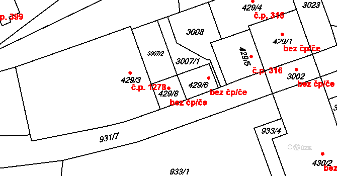 Choceň 39419681 na parcele st. 429/8 v KÚ Choceň, Katastrální mapa