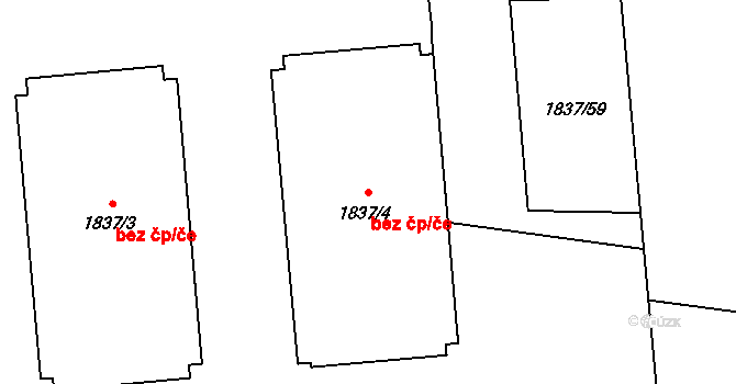 Praha 40454681 na parcele st. 1837/4 v KÚ Ruzyně, Katastrální mapa