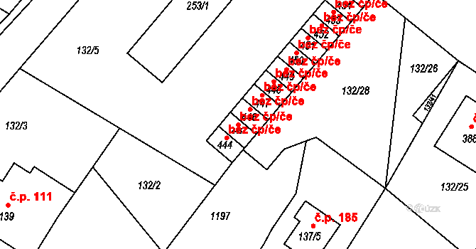 Červené Janovice 41684681 na parcele st. 445 v KÚ Červené Janovice, Katastrální mapa