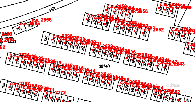 Podlesí 2833, Havířov na parcele st. 3054 v KÚ Bludovice, Katastrální mapa