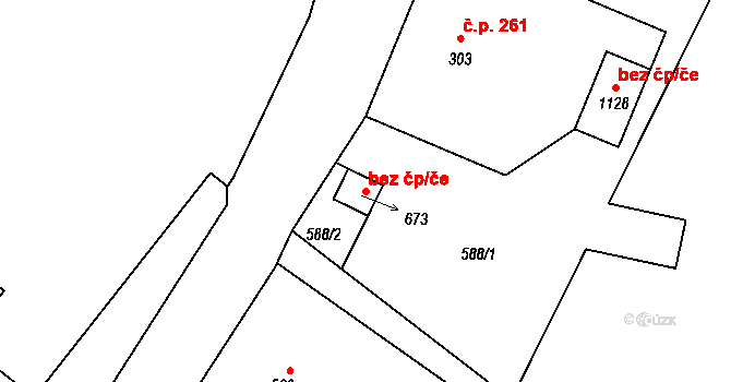 Rudník 43223681 na parcele st. 673 v KÚ Rudník, Katastrální mapa
