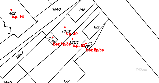 Brumovice 43773681 na parcele st. 181/3 v KÚ Skrochovice, Katastrální mapa