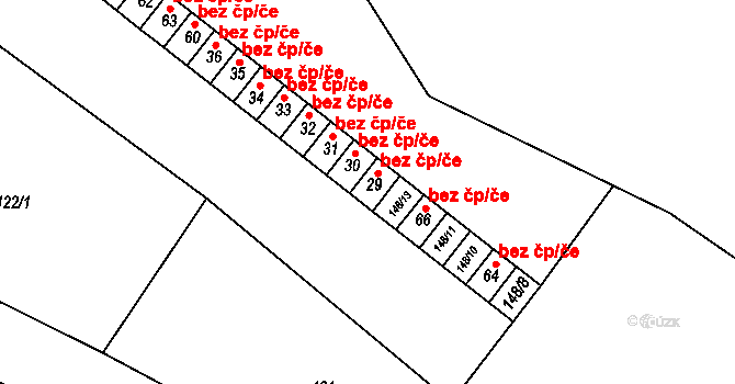 Stařeč 44111681 na parcele st. 29 v KÚ Kracovice, Katastrální mapa