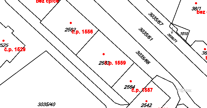 Kateřinky 1559, Opava na parcele st. 2563 v KÚ Kateřinky u Opavy, Katastrální mapa