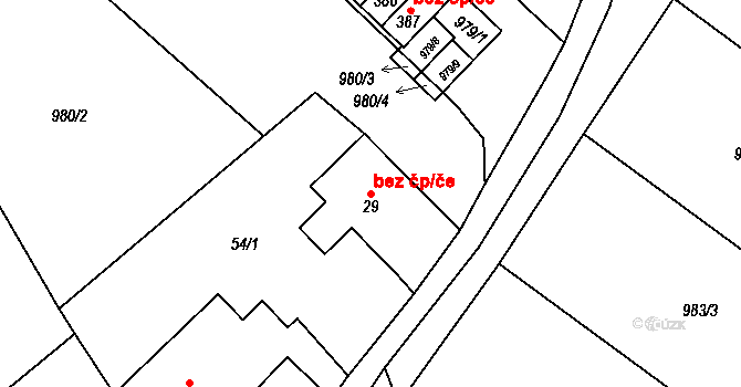 Bozkov 44707681 na parcele st. 29 v KÚ Bozkov, Katastrální mapa