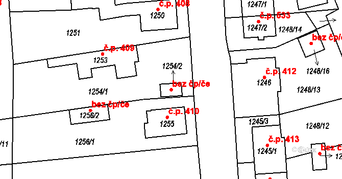 Proboštov 45109681 na parcele st. 1254/2 v KÚ Proboštov u Teplic, Katastrální mapa