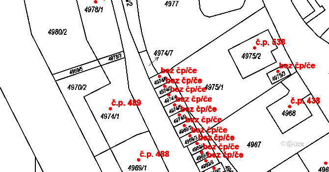 Liberec 47004681 na parcele st. 4974/3 v KÚ Liberec, Katastrální mapa