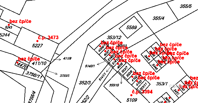 Břeclav 47085681 na parcele st. 4096/1 v KÚ Břeclav, Katastrální mapa