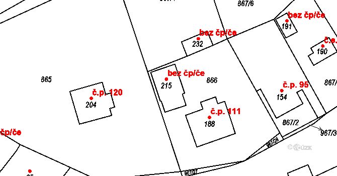 Oselce 47198681 na parcele st. 215 v KÚ Oselce, Katastrální mapa