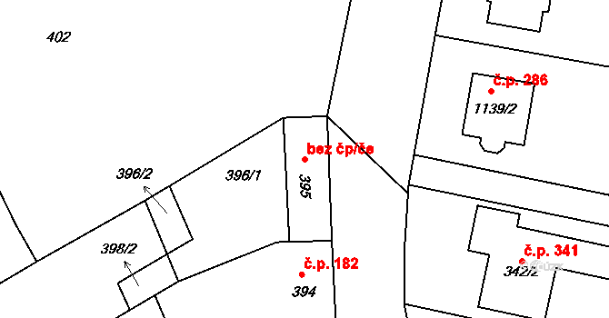 Heršpice 48312681 na parcele st. 395 v KÚ Heršpice, Katastrální mapa