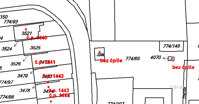Humpolec 50131681 na parcele st. 2388 v KÚ Humpolec, Katastrální mapa