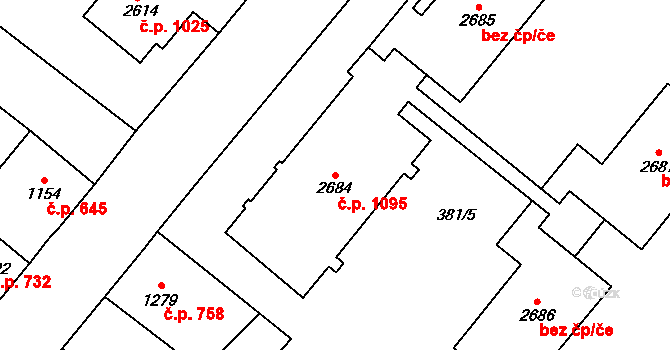 Sušice II 1095, Sušice na parcele st. 2684 v KÚ Sušice nad Otavou, Katastrální mapa