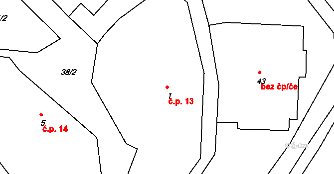 Maršov nad Metují 13, Velké Petrovice na parcele st. 1 v KÚ Maršov nad Metují, Katastrální mapa
