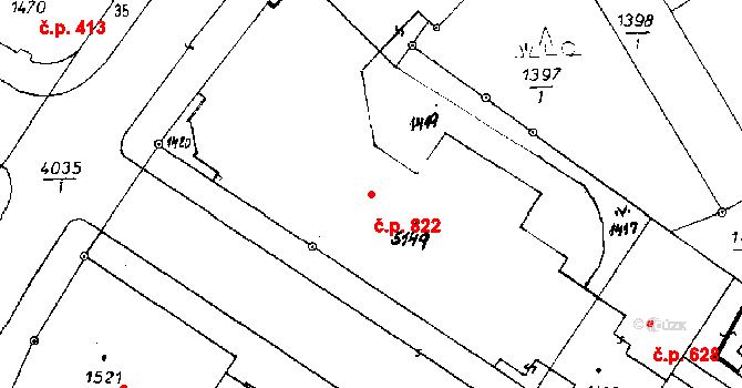 Poděbrady II 822, Poděbrady na parcele st. 5194 v KÚ Poděbrady, Katastrální mapa