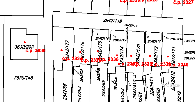 Louny 2336 na parcele st. 2842/175 v KÚ Louny, Katastrální mapa