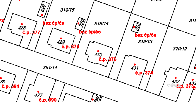 Ždírec nad Doubravou 375 na parcele st. 430 v KÚ Ždírec nad Doubravou, Katastrální mapa
