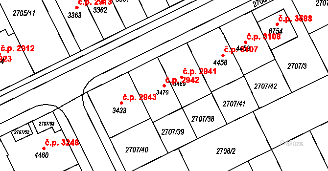 Kroměříž 2942 na parcele st. 3470 v KÚ Kroměříž, Katastrální mapa
