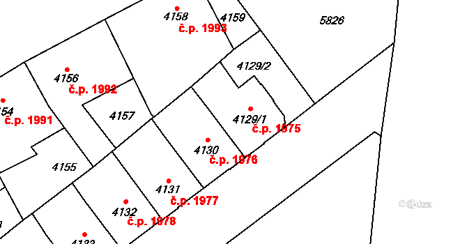 Jihlava 1975 na parcele st. 4129/1 v KÚ Jihlava, Katastrální mapa