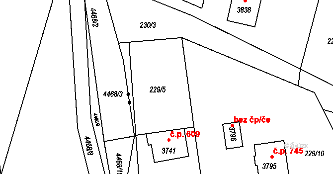 Ostravice 647 na parcele st. 3852 v KÚ Staré Hamry 2, Katastrální mapa