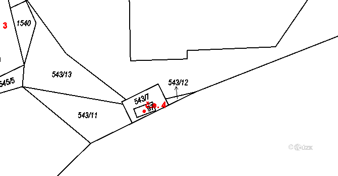 Čachotín 4 na parcele st. 97 v KÚ Čachotín, Katastrální mapa