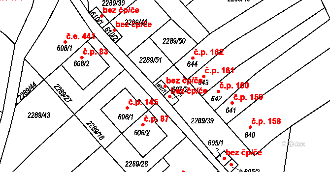Josefův Důl 38438682 na parcele st. 607/1 v KÚ Antonínov, Katastrální mapa