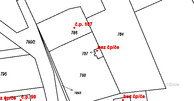 Bělotín 38745682 na parcele st. 787 v KÚ Bělotín, Katastrální mapa