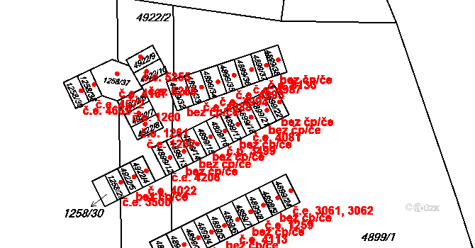 Ústí nad Labem 38826682 na parcele st. 4899/17 v KÚ Ústí nad Labem, Katastrální mapa