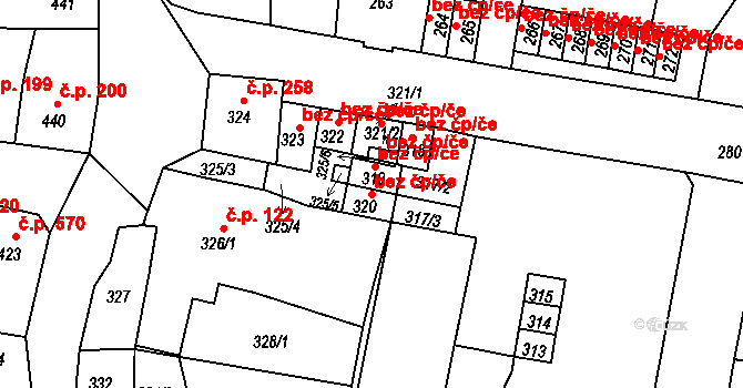 Duchcov 39121682 na parcele st. 320 v KÚ Duchcov, Katastrální mapa