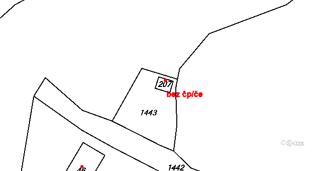 Chotěšov 39989682 na parcele st. 207 v KÚ Mantov, Katastrální mapa