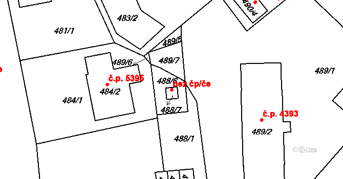 Jablonec nad Nisou 44229682 na parcele st. 488/7 v KÚ Rýnovice, Katastrální mapa