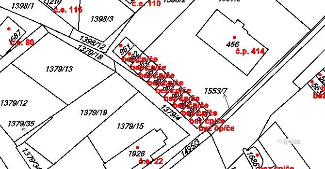 Holýšov 45178682 na parcele st. 966 v KÚ Holýšov, Katastrální mapa
