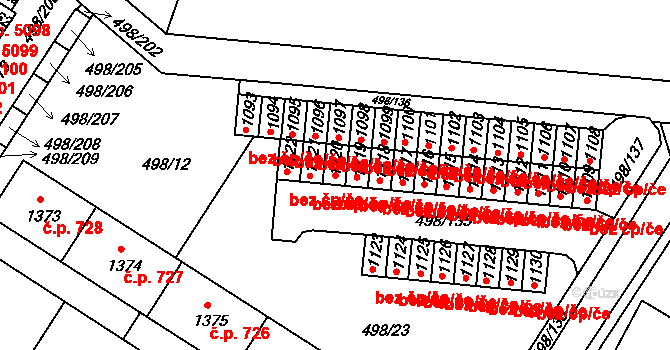 Znojmo 48187682 na parcele st. 1120 v KÚ Přímětice, Katastrální mapa