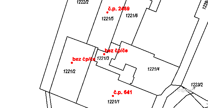 Boskovice 49408682 na parcele st. 1221/3 v KÚ Boskovice, Katastrální mapa