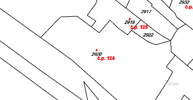 Choceňské Předměstí 124, Vysoké Mýto na parcele st. 2920 v KÚ Vysoké Mýto, Katastrální mapa