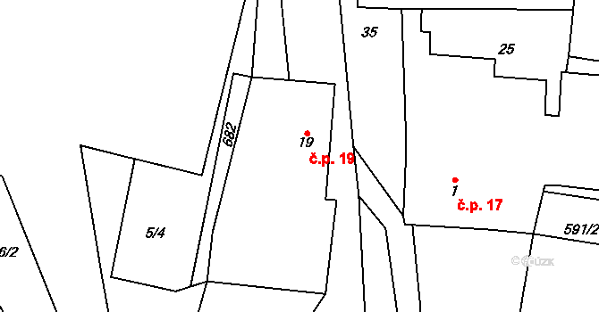 Horní Metelsko 19, Horšovský Týn na parcele st. 19 v KÚ Horní Metelsko, Katastrální mapa
