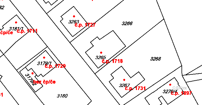 Zábřeh 1718 na parcele st. 3265 v KÚ Zábřeh na Moravě, Katastrální mapa