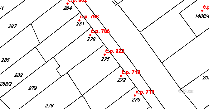 Moravská Nová Ves 222 na parcele st. 275 v KÚ Moravská Nová Ves, Katastrální mapa