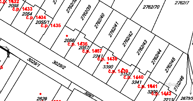 Bystřice pod Hostýnem 1438 na parcele st. 2241 v KÚ Bystřice pod Hostýnem, Katastrální mapa