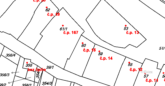 Konice 15, Znojmo na parcele st. 60 v KÚ Konice u Znojma, Katastrální mapa