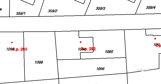 Horní Těrlicko 292, Těrlicko na parcele st. 1094 v KÚ Horní Těrlicko, Katastrální mapa