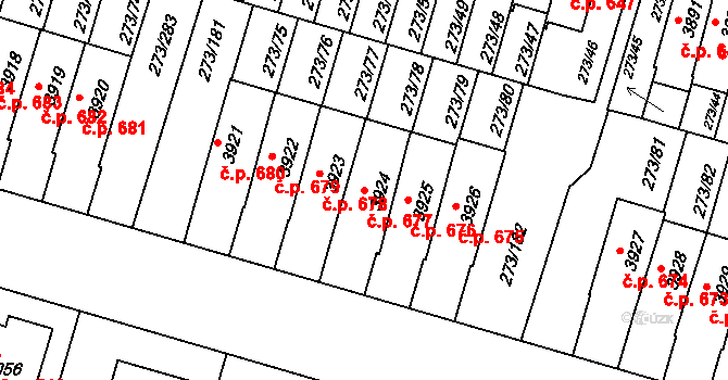 Střední Předměstí 677, Trutnov na parcele st. 3924 v KÚ Trutnov, Katastrální mapa