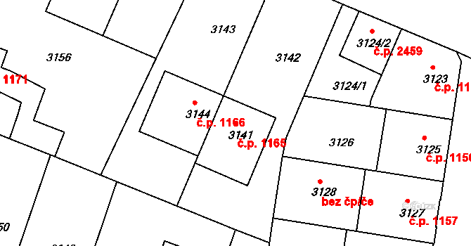 České Budějovice 3 1165, České Budějovice na parcele st. 3141 v KÚ České Budějovice 3, Katastrální mapa